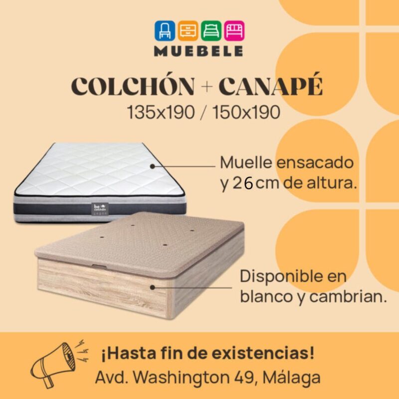 Pack canapé oferta y colchón <b>Milán</b> 135x190cm 415€ - 150x190cm 455€