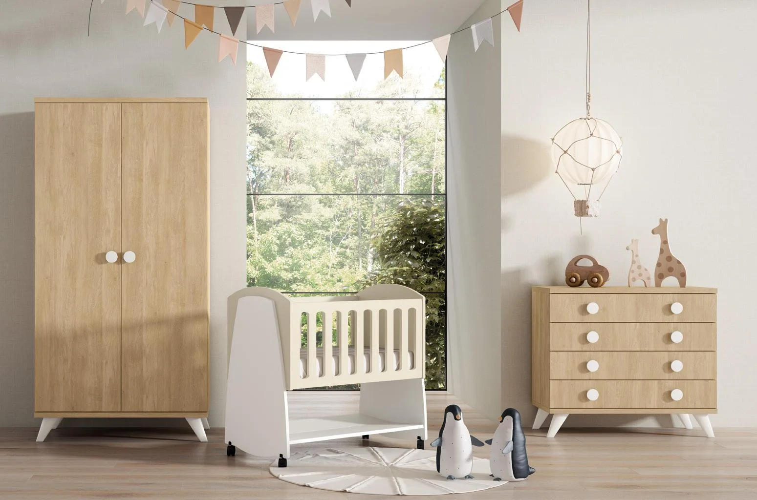 Dormitorio infantil completo Nevado crema