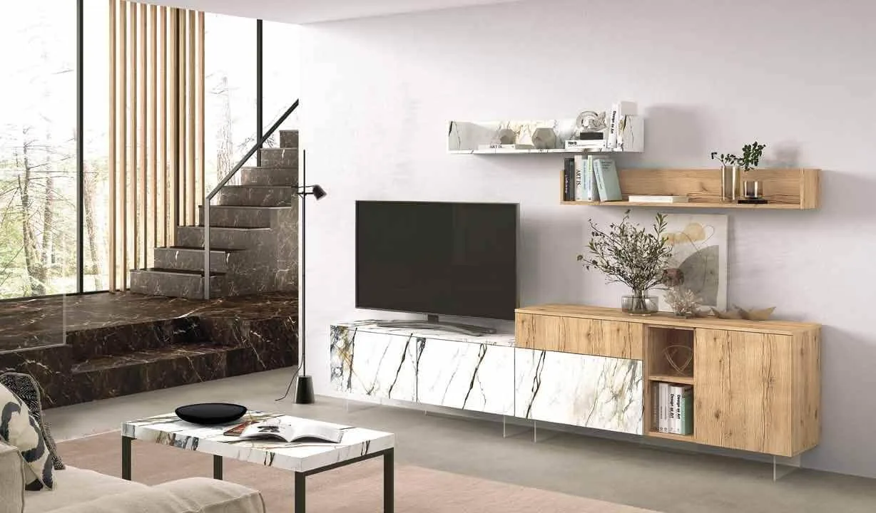 Mueble de salón patas cristal