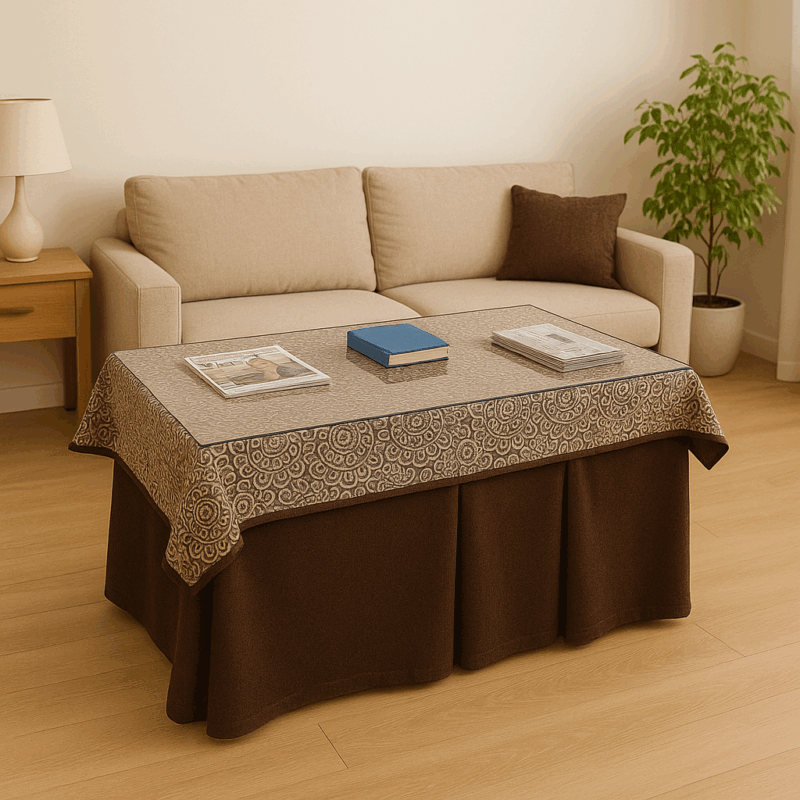 Mesa camilla completa cristal y ropa - Imagen 2